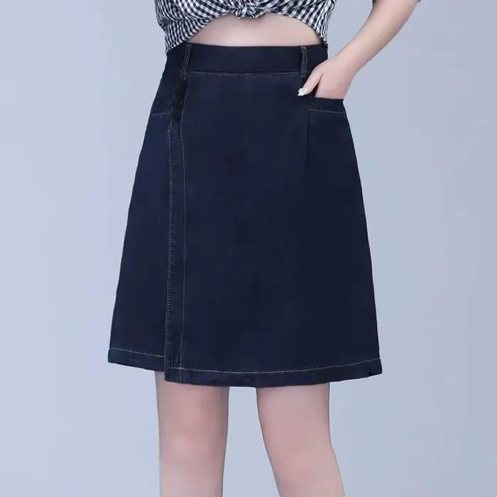 Jupe en jean cinq points pour femme