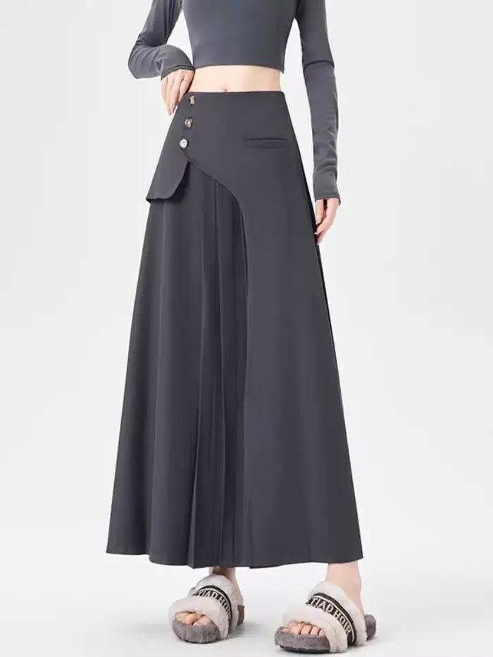 Jupes mi-longues grises pour femmes