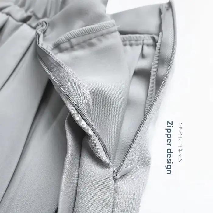Jupe plissée noire mi-longue style JK pour étudiante
