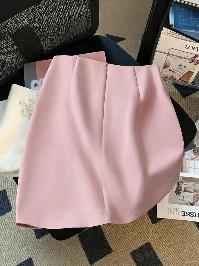 Jupe mini trapèze taille mi-haute pour femme avec perles