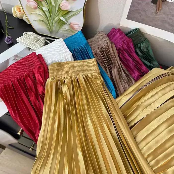 Jupe plissée en satin pour filles