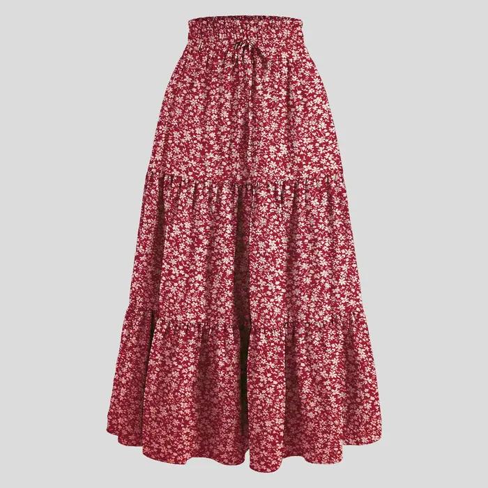 Jupe bohème à imprimé floral pour femmes