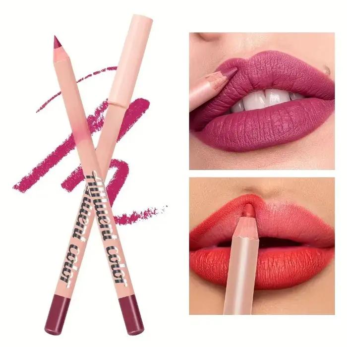 Crayon à lèvres imperméable, 6 couleurs, longue durée, naturel, teinte de Contour rouge, Sexy, rouge foncé, rose, mat