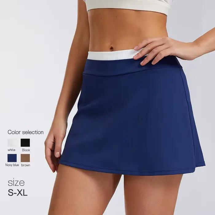 Jupe courte taille haute color-block pour femme