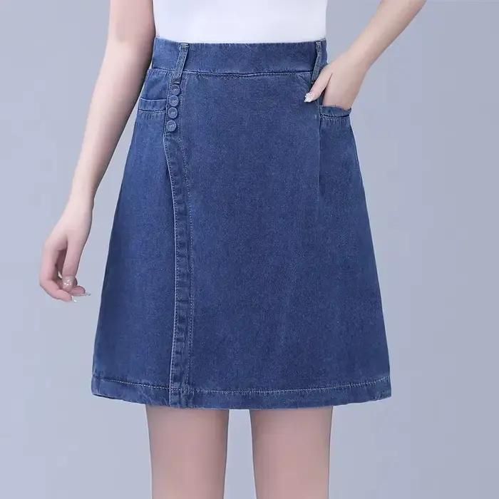 Jupe en jean cinq points pour femme
