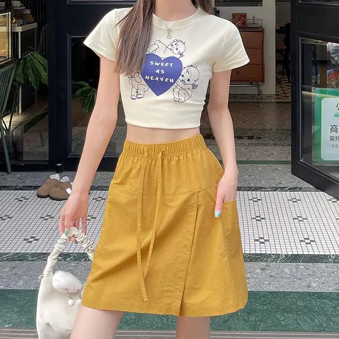Jupe-short cargo d'été pour femme, jupe courte polyvalente anti-frottement tendance