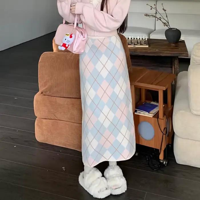 Jupe midi rose à taille haute pour filles