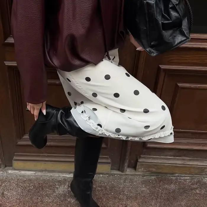 Jupes d'été à pois pour femmes