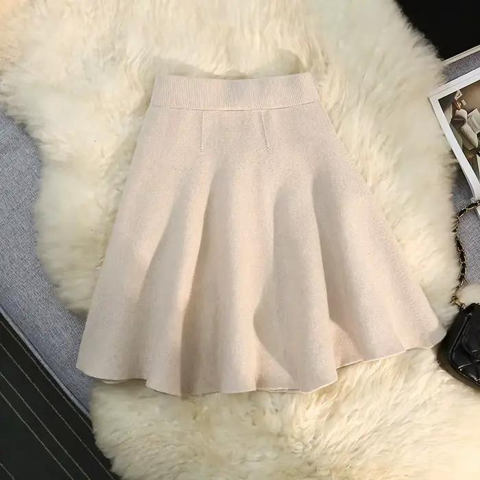 Mini jupe courte tricotée pour femme