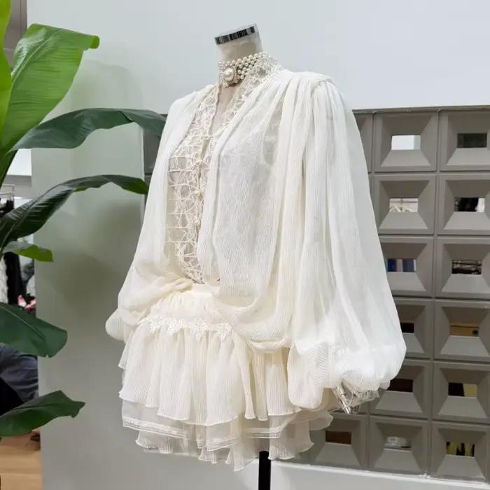 Jupe Trapèze Élégante IEQJ en Polyester Bouffante Style Chinois pour Femmes Occasions Spéciales Printemps