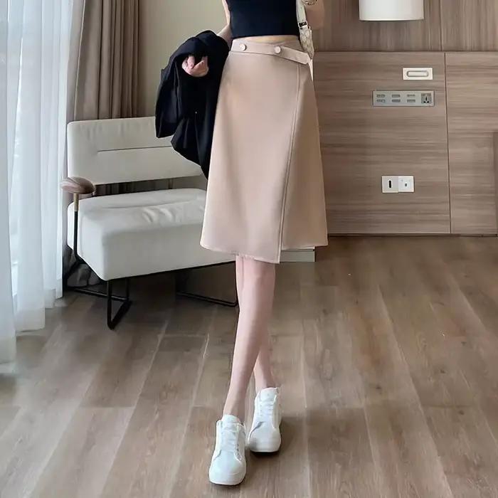 Midi été 2025 Style coréen femmes jupe femme jupes décontracté pas cher vêtements ventes esthétique mode tendance haute