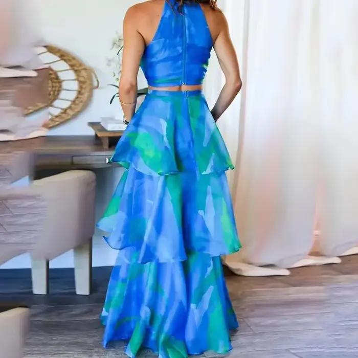 Ensemble de jupe longue en forme de gâteau pour femmes