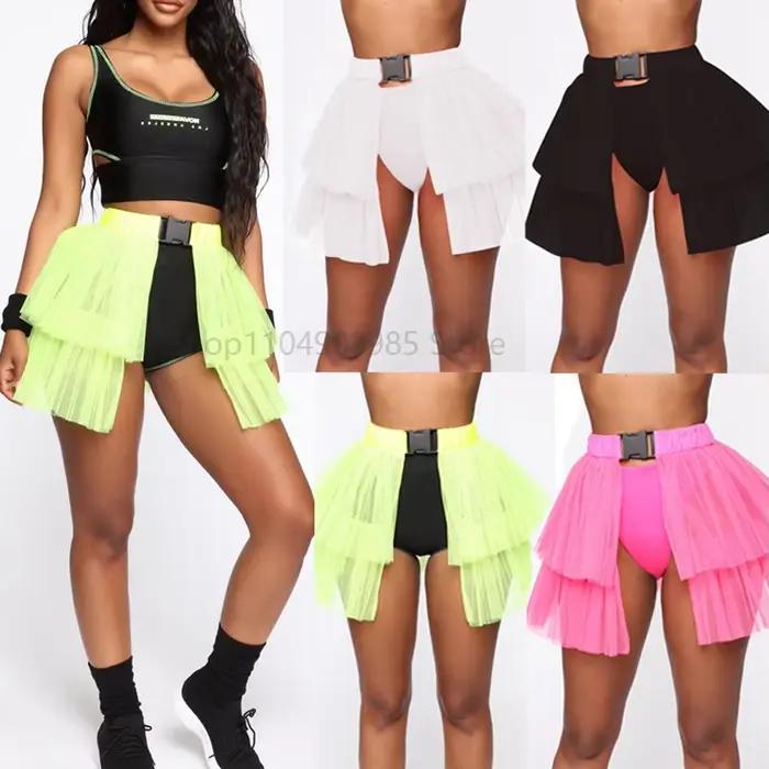 Femmes couche gâteau jupe longue Maxi dentelle Tulle jupes dames tenue de fête robe Lolita jupon Vintage
