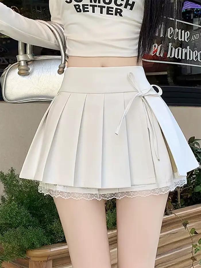 Mini-jupe noire gothique en cuir PU pour femme