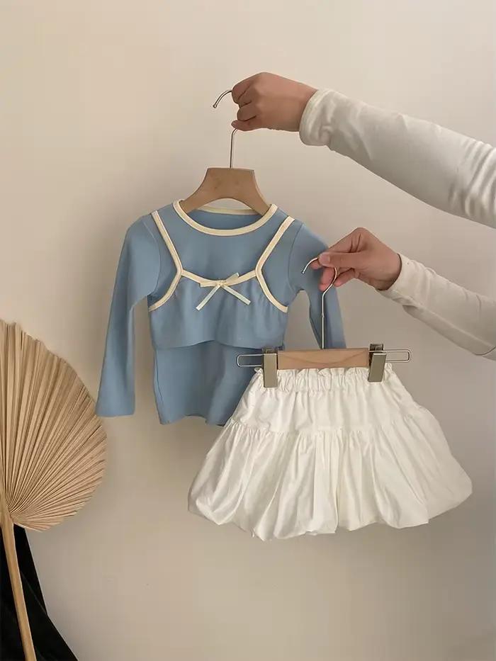 Jupe à bourgeon de fleur blanche pour filles