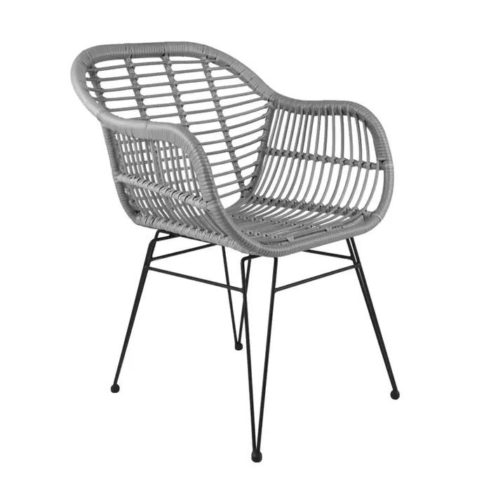 Chaise d'appoint en rotin, chaise de salle à manger avec coussin, fauteuil Antique français en rotin