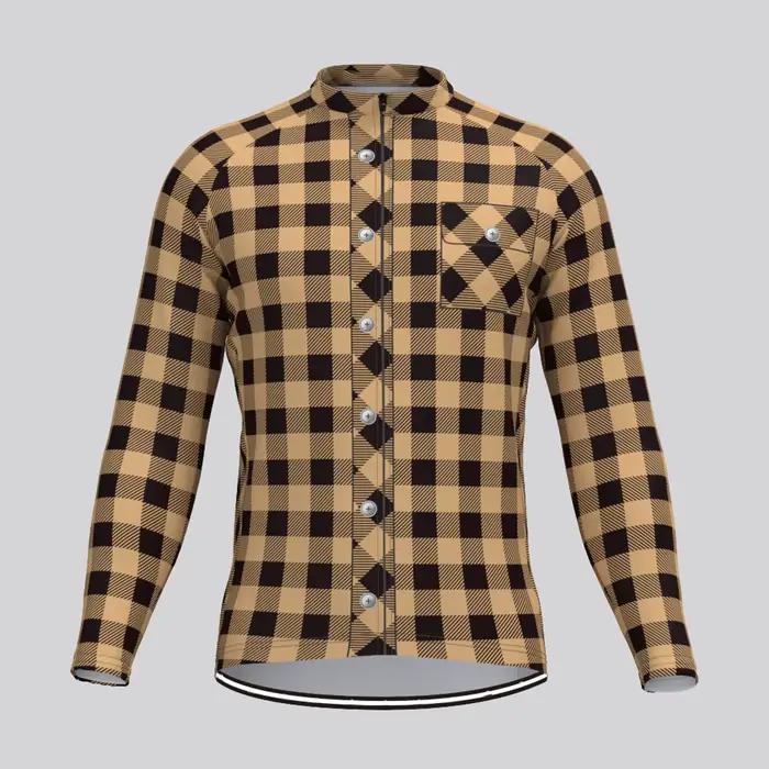 Maillot de cyclisme à manches longues pour hommes, vêtements fins de vélo d'autoroute de montagne, printemps-automne