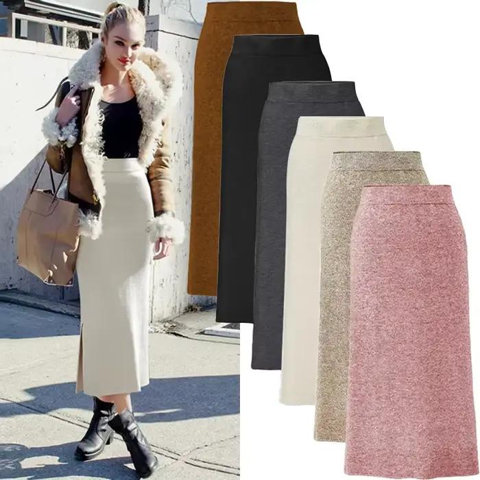 Jupe moulante en tricot pour femmes