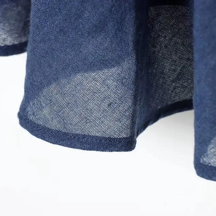 Nouvelle Collection Printemps-Été 2026 : Jupes Longues Plissées Vintage Bleu Marine en Lin pour Femme – Élégance et Qualité Supérieure pour le Bureau