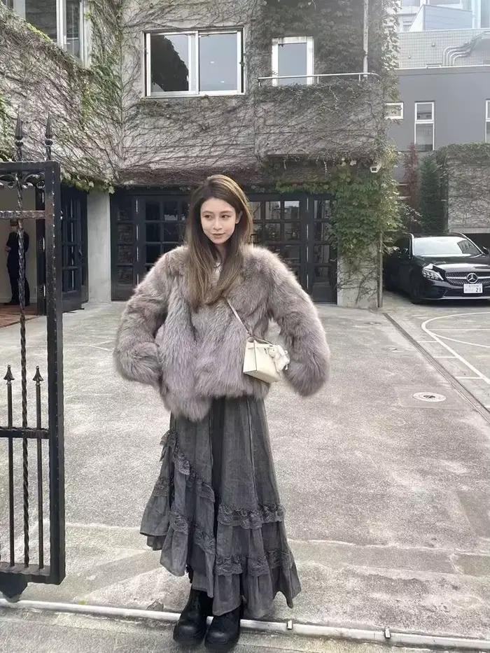 Jupe grise vintage pour femmes