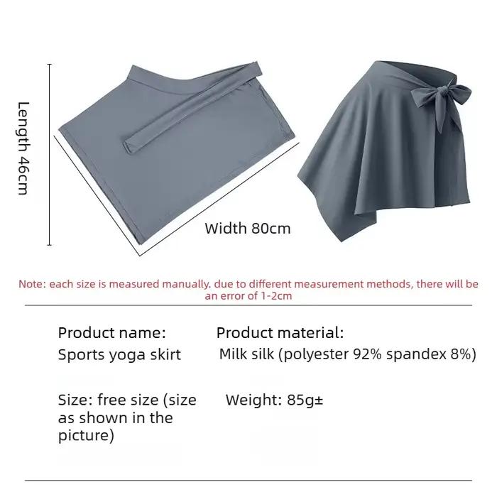 Jupe de sport unie pour femme avec nœud, style cache-hanches, pour yoga, tennis, course à pied, cyclisme et gym