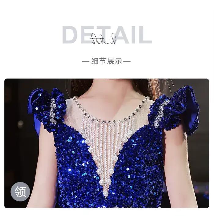 Robe longue princesse à paillettes pour filles