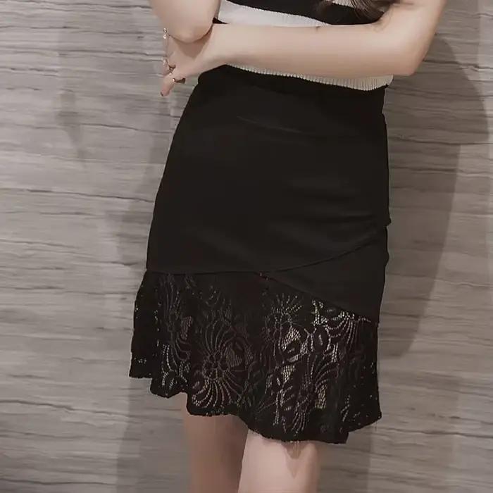 Jupe élastique taille haute pour femme