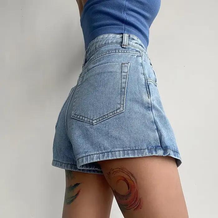 Jupe en jean taille haute amincissante pour femme