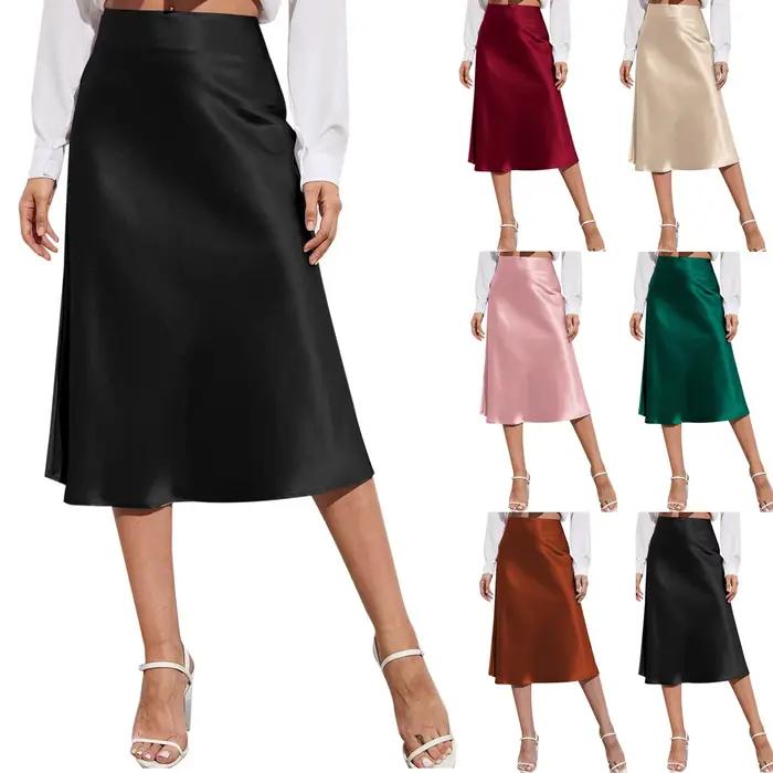 Jupe élégante en Satin de soie pour femmes