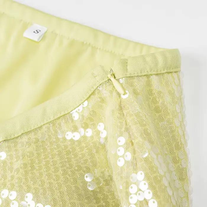 Mini-jupe brillante à sequins pour femme