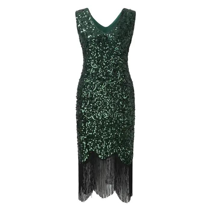 Robe de Soirée Vintage à Paillettes pour Femme