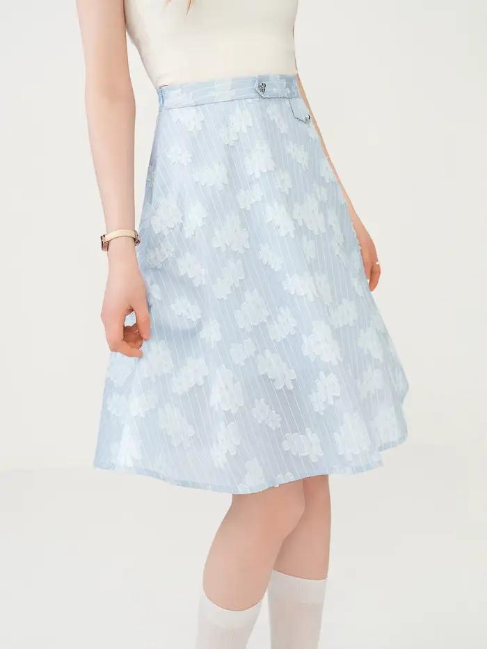 Jupe trapèze jacquard d'inspiration française FSLE 2026 pour femme