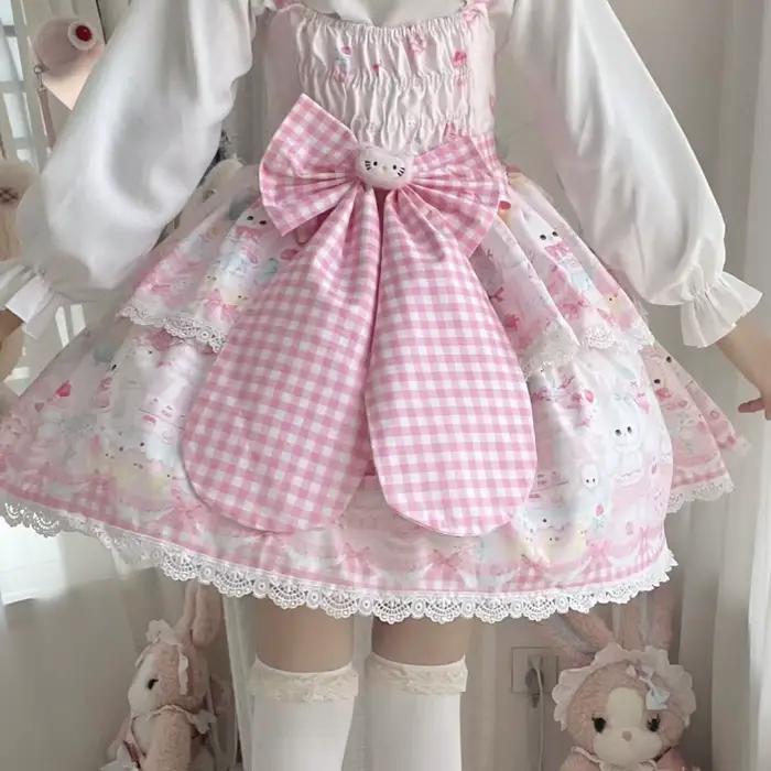 Jupe à bretelles au design Lolita original