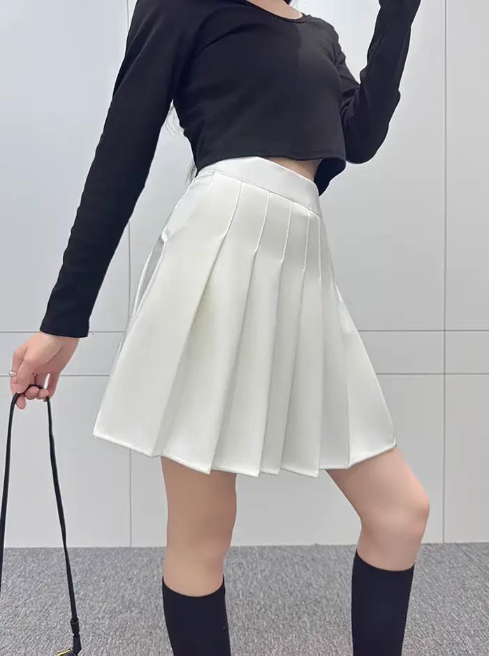 Jupe plissée ceinture élastique Style Preppy