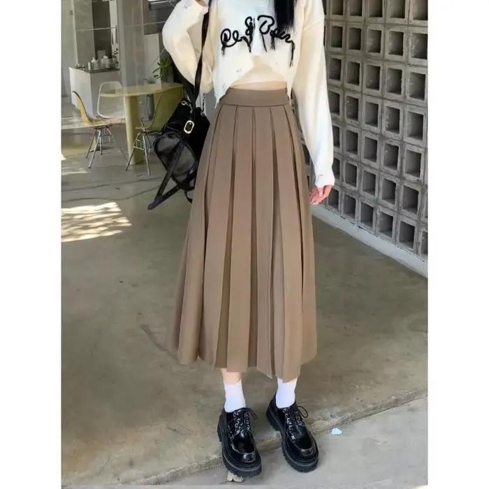 Jupes modestes pour femmes Style coréen jupe longue noire