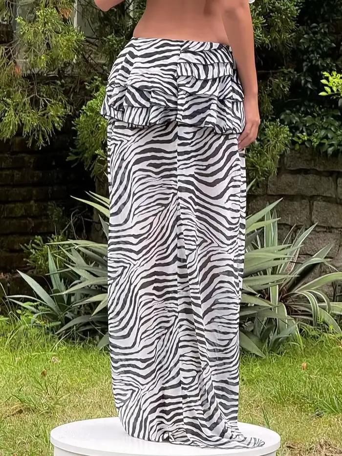 Robe longue imprimée motif zèbre sexy nouvelle mode 2026 pour femme