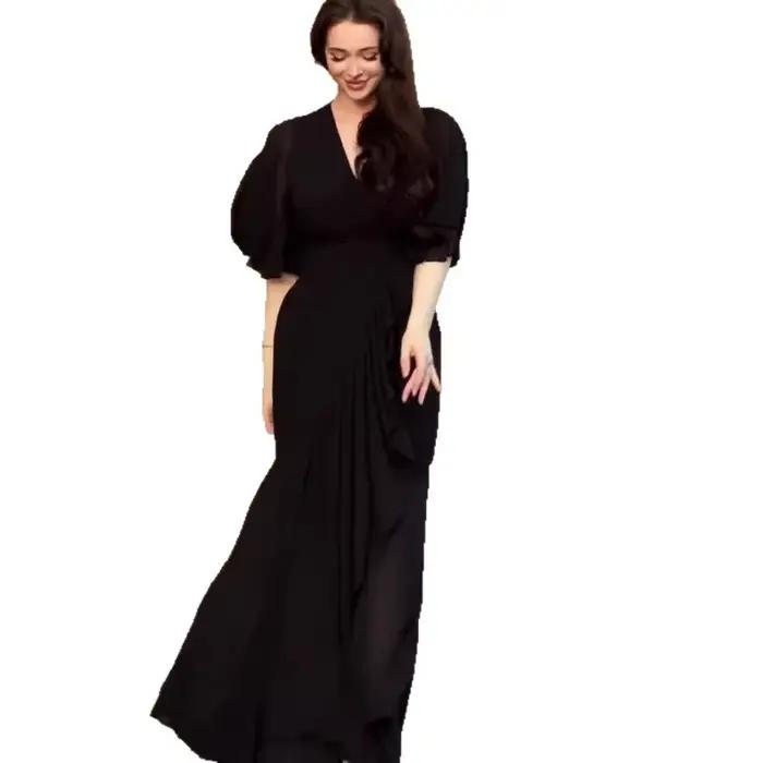 Robe longue unie pour femme