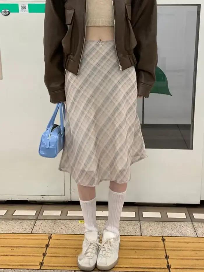 Mini-jupe à carreaux gothique pour femmes