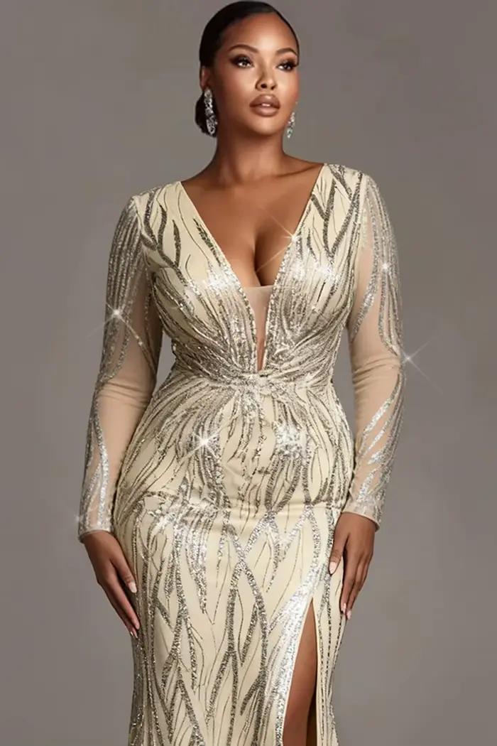 Robe de mariée grande taille en Tulle argenté