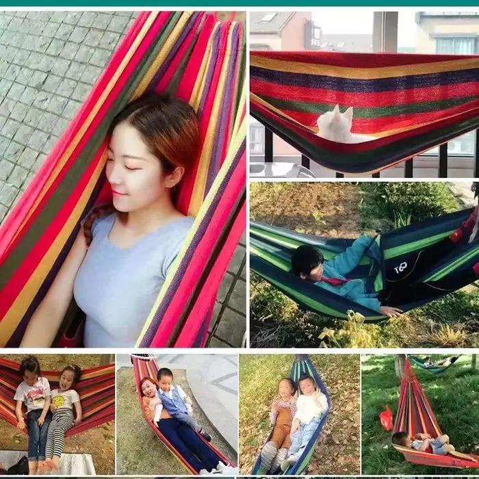 Hamac de loisirs durable pour une personne, chaise suspendue de voyage, lit suspendu, hamacs décontractés pour patio, jardin, cour, extérieur, intérieur avec sac de transport
