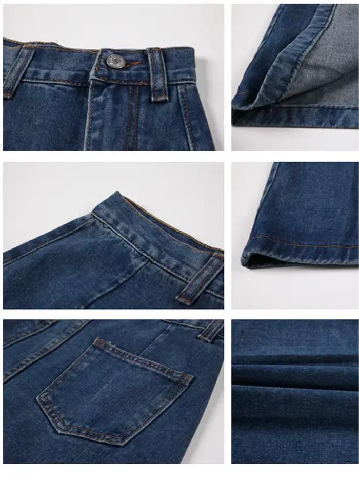 Jupe crayon mi-longue en jean pour femme