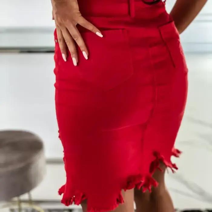 Jupe Courte à Simple Boutonnage pour Femme