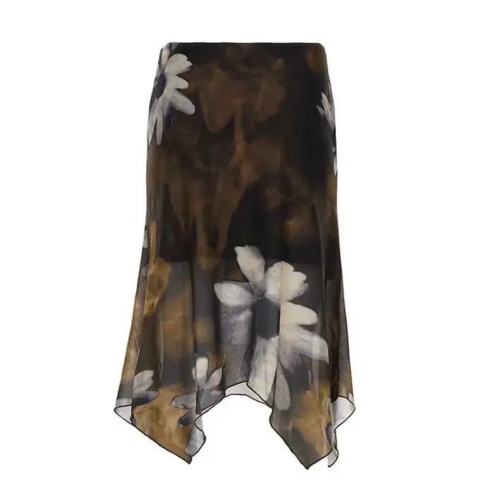 Jupe midi florale vintage MEXZT pour femme