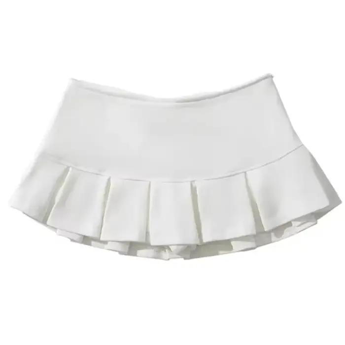 2025 Sexy taille haute plissée Mini jupes femmes Streetwear une ligne Super