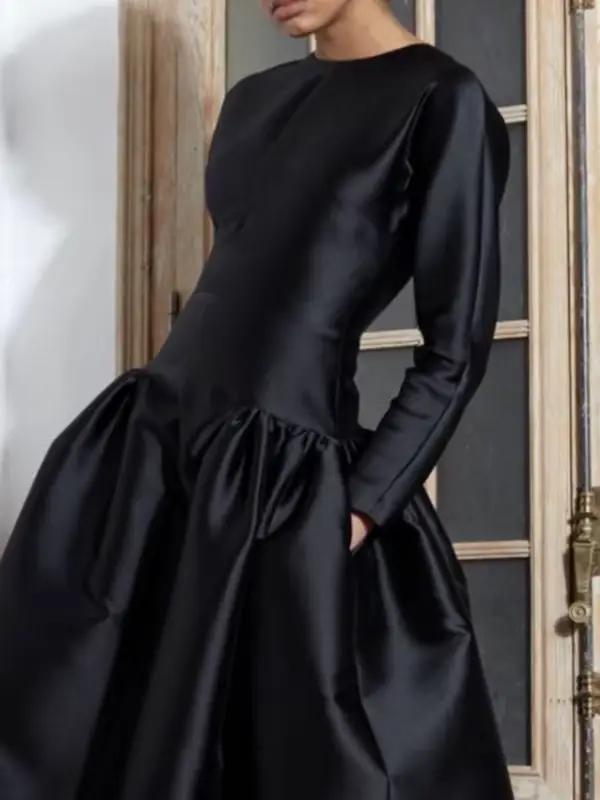 Robe longue noire Simple pour femmes