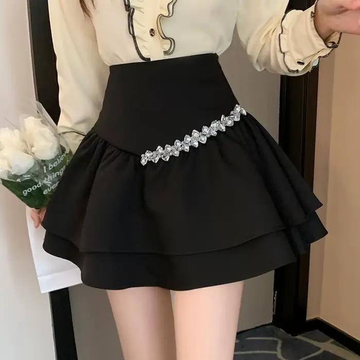 Mini jupe plissée taille haute pour filles