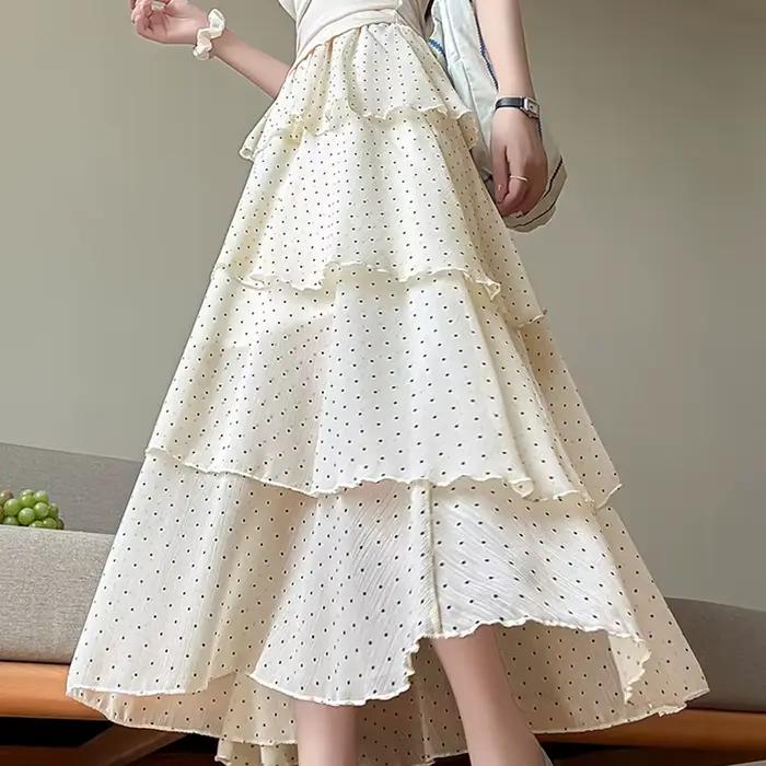 Jupe asymétrique à volants pour femme