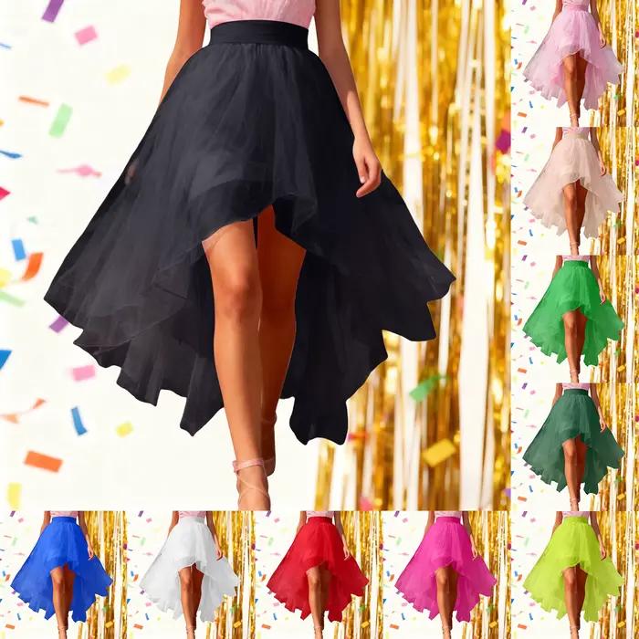 Jupe tutu asymétrique longue pour femme