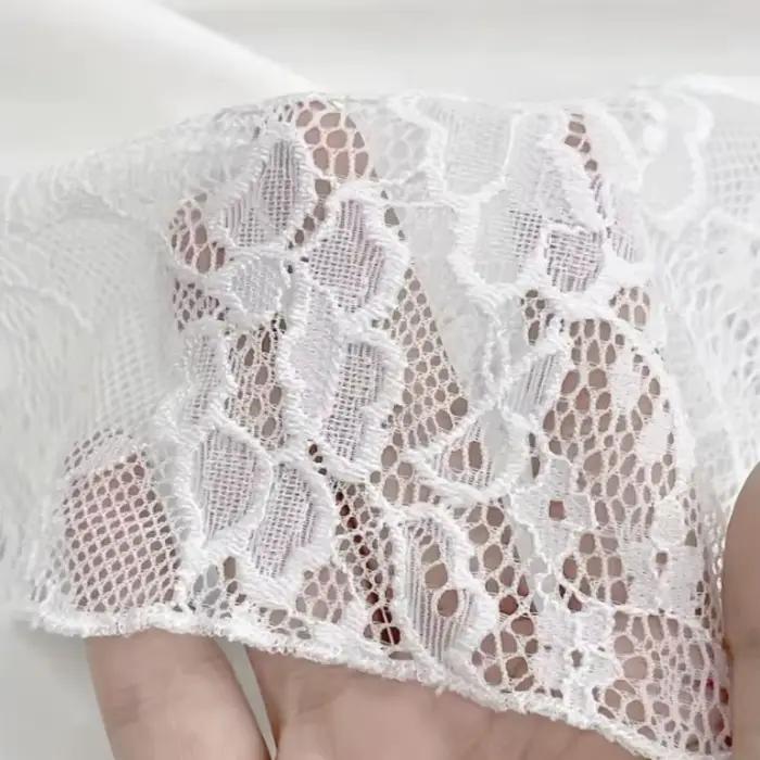 Jupe courte évasée en dentelle douce et irrégulière pour femme, taille haute, avec ruban, en velours, à volants texturés, coupe trapèze, été, décontracté, junior