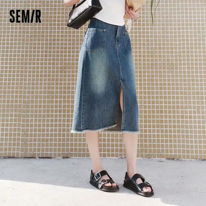 Jupe longue en jean Semir pour femme